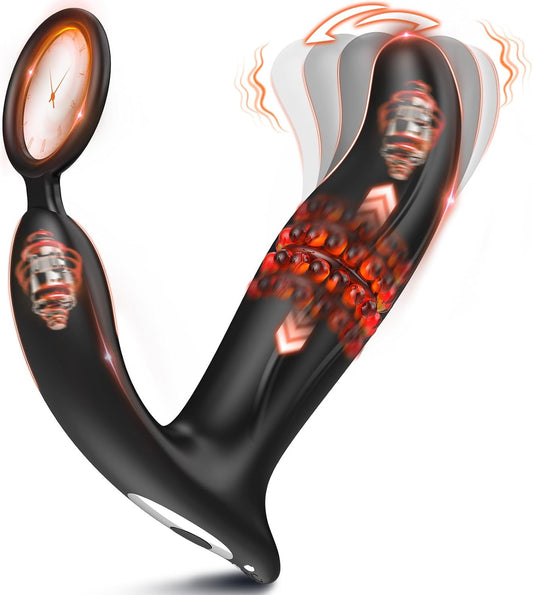 Wiggling Anal Plug Butt Plug Prostate Massager Male Sex Toys for Men Sex Toy Anal Vibrator Adult Toys Anal Dildo for Women Couples with 10 Wiggling Thrusting Paddles Whips Ticklers Crops