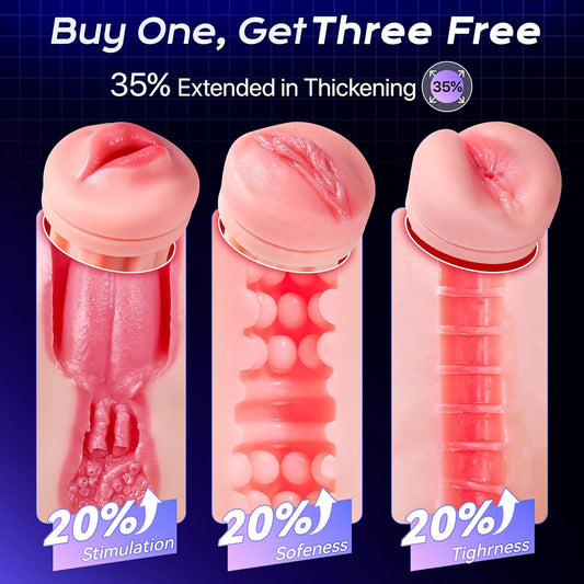 Male Masturbator Sex Toys for Men - 3 Sleeves Pocket Pussy Penis Pump with 9 Sucking & 9 Vibrating, APP Control Mens Sex Toy Adult Toys, Colorful Lighting Stroker Blowjob Sex Machine Novelties