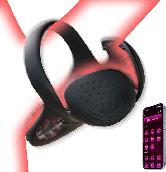 Vibrating Cock Ring Sex Toys for Men, Penis Ring Vibrator with 10 Vibrations, APP Control Male Sex Toy for Testicle Stimulator Adult Toy for Men Erection Sex, Adult Toys Couple Sex Toys