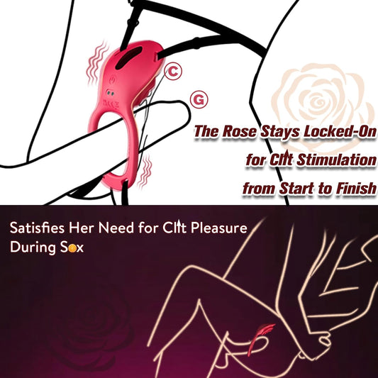 Couples Rose App Remote Control Wearable Vibrator, Couple Women Adult Sex Toys Games for Men, Hands Free Panty Clitoris Vibrator Vibrating Cock Ring, ZOOPLOU BDSM Female Sex Toy Clitoral Stimulator
