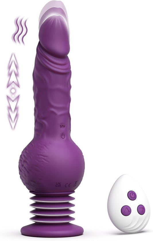 Tracy's Dog Thrusting Dildo Vibrator - Pulse Pounding Dildo G-Spot Anal Stimulation with 10 Vibrating & 3 Bouncing Modes, 9.29 Inch Realistic Dildos Adult Toys Sex Toys for Women Men Couples(Drillme)