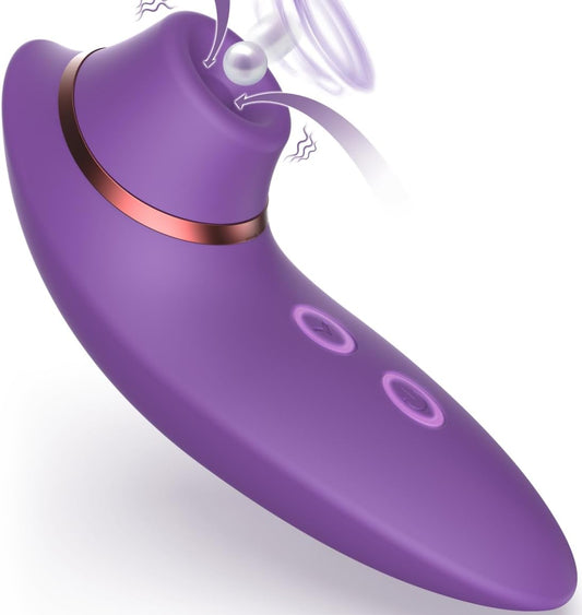 Adult Toys Dildo Sucking Vibrator - 2 in 1 Clitoris Stimulator with 9 Sucking & Vibrating Modes for Women Clitoral Nipple, Waterproof Rose Sex Toys Clit Sucker Sex Machine for Female Couples Pleasure