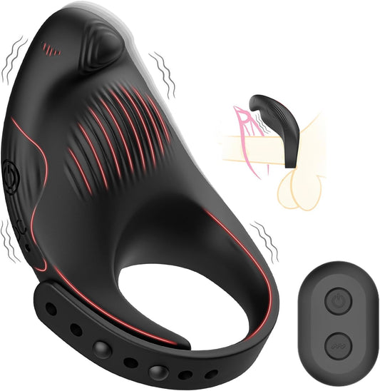 Vibrating Cock Ring with Clitoral Stimulator, Penis Ring Couple Sex Toys Vibrator, Eagle Shaped Clitoris Vibrator with 7 Vibrations Remote Control Rechargeable Harder Adult Sex Toy for Men & Couples