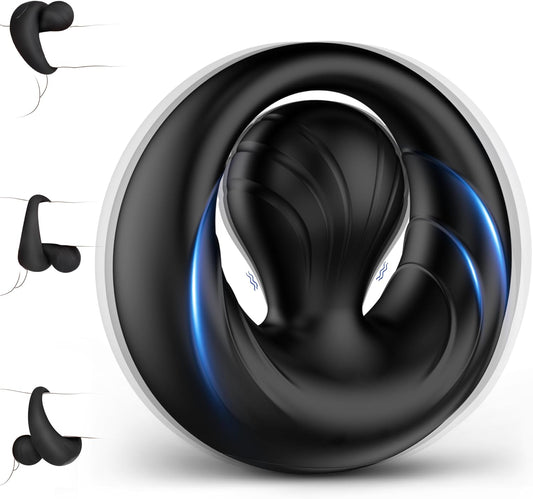 Vibrating Cock Ring with Flexible Bulb Clitoral Stimulator, Penis Ring Vibrator with 10 Vibration Modes Male Adult Sex Toys for Men Women Couples, Couple Sex Toy for Clitoris & Testicles Stimulation